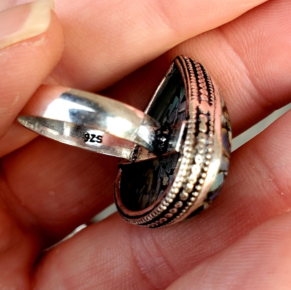 New Copper Ethiopian Opal 925 Silver Ring. - Picture 10 of 16